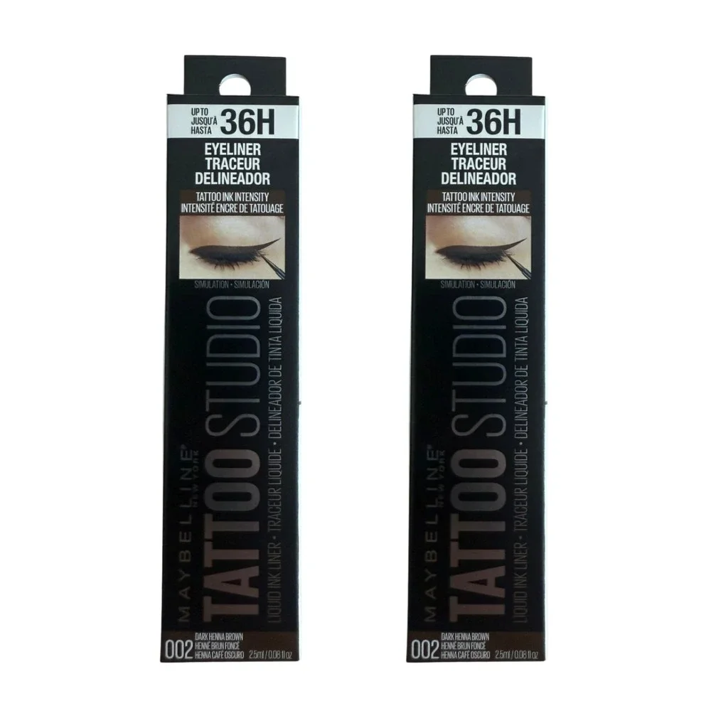 Maybelline Tattoo‎ Studio Liquid Ink Eyeliner #002 Dark Henna Brown 36H BOGO